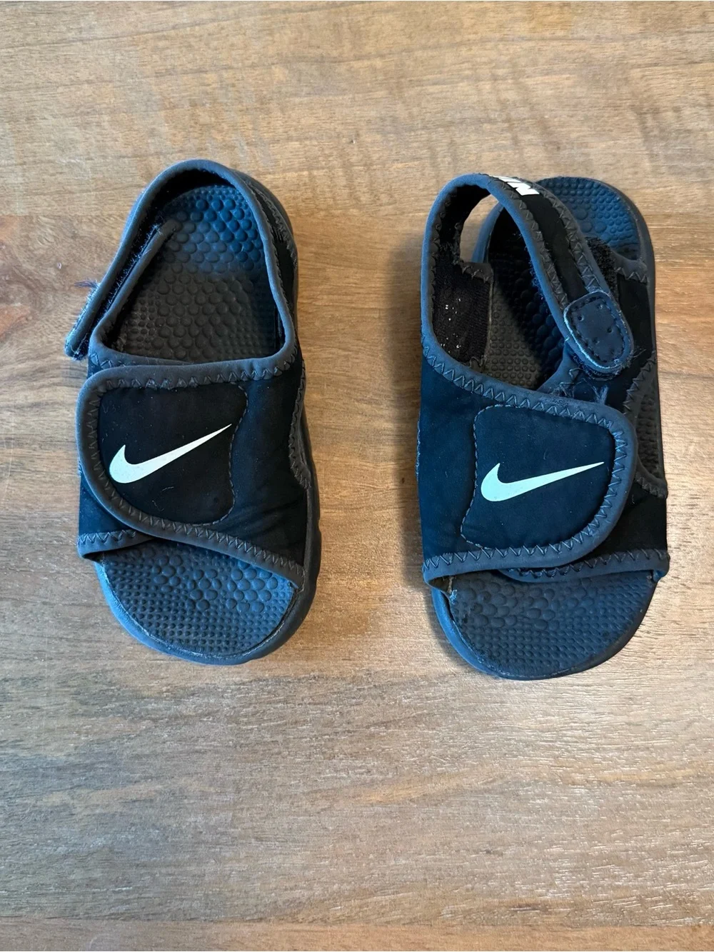 Nike Sunray Black Adjustable Strap Sandals 6C